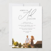 Modernes Foto QR Code Hochzeit Einladung (Vorderseite)