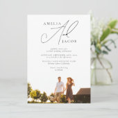 Modernes Foto QR Code Hochzeit Einladung (Stehend Vorderseite)