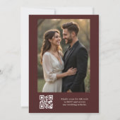 Modernes Foto QR Code Hochzeit im Herbst Einladung (Rückseite)