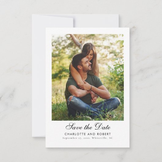 Modernes Foto QR Code Hochzeit Save The Date (Vorderseite)