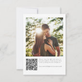 Modernes Foto QR Code Hochzeit Save The Date (Rückseite)