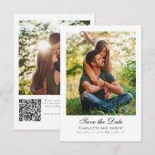 Modernes Foto QR Code Hochzeit Save The Date (Vorne/Hinten)