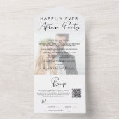 Modernes Foto QR Code Hochzeitsempfang All In One Einladung (Innen Boden)