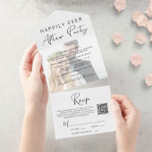 Modernes Foto QR Code Hochzeitsempfang All In One Einladung