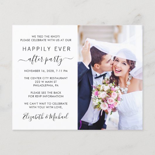 Modernes Foto QR Code Hochzeitsempfang Einladung (Vorderseite)