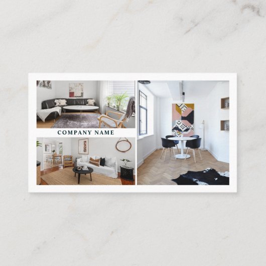 Modernes Foto QR Code Innendekorator Visitenkarte (Rückseite)