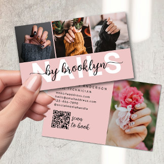 Modernes Foto QR Code Nail Artist Visitenkarte