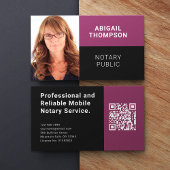 Modernes Foto QR Code Rosa Mobile Notar Visitenkarte