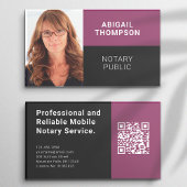 Modernes Foto QR Code Rosa Mobile Notar Visitenkarte