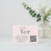 Modernes Foto QR Code Rosa Wedding RSVP Begleitkarte (Stehend Vorderseite)