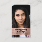 Modernes Foto QR Code Rose Gold Visitenkarte (Vorderseite)