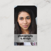 Modernes Foto QR Code Silver Visitenkarte (Vorderseite)