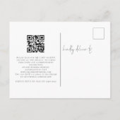 Modernes Foto QR Code Skript Hochzeit Einladungspostkarte (Rückseite)