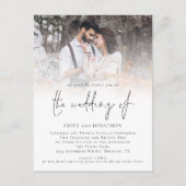 Modernes Foto QR Code Skript Hochzeit Einladungspostkarte (Vorderseite)