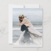 Modernes Foto QR Code Skript Hochzeit RSVP Karte (Rückseite)