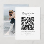 Modernes Foto QR Code Skript Hochzeit RSVP Karte (Vorne/Hinten)