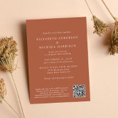 Modernes Foto QR Code Terracotta Wedding Einladung