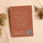 Modernes Foto QR Code Terracotta Wedding Einladung