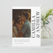 Modernes Foto QR Code UAWG Wedding Einladung (Stehend Vorderseite)