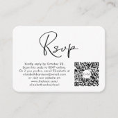Modernes Foto QR Code Wedding RSVP Begleitkarte (Vorderseite)