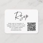 Modernes Foto QR Code Wedding RSVP Begleitkarte (Vorderseite)