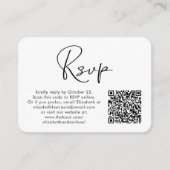 Modernes Foto QR Code Wedding RSVP Begleitkarte (Vorderseite)