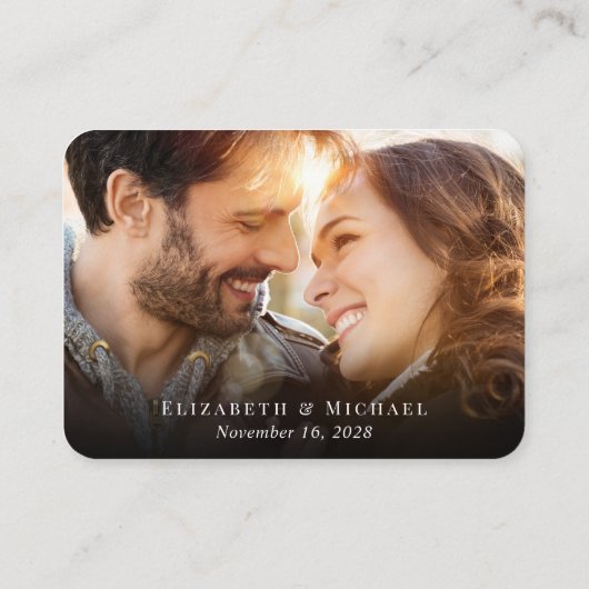 Modernes Foto QR Code Wedding RSVP Begleitkarte (Rückseite)