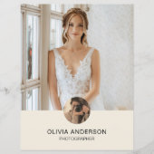 Modernes Foto QR Cream Fotograf Business Flyer (Vorne)