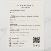 Modernes Foto QR Fotograf Business Flyer (Hinten)