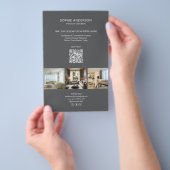 Modernes Foto QR Graues Berufliches Geschäft Flyer (Handgriff)