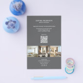 Modernes Foto QR Graues Berufliches Geschäft Flyer (Einzeln)
