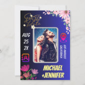 Modernes Foto QR-Hochzeitsstichtag speichern das D Einladung (Vorderseite)