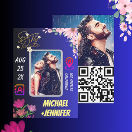 Modernes Foto QR-Hochzeitsstichtag speichern das D Einladung