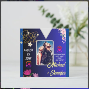 Modernes Foto QR-Hochzeitsstichtag speichern das D Save The Date