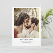 Modernes Foto QR Hochzeitsstichtag speichern Einladung (Stehend Vorderseite)