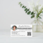 Modernes Foto QR Notary Signature Loan Agent Gray Visitenkarte (Stehend Vorderseite)
