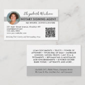 Modernes Foto QR Notary Signature Loan Agent Gray Visitenkarte (Vorne/Hinten)