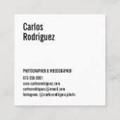 Modernes Foto Quadratische Visitenkarte (Rückseite)