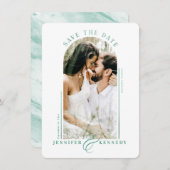 Modernes Foto Rahmen Emerald Marble Back Save The Date (Vorne/Hinten)
