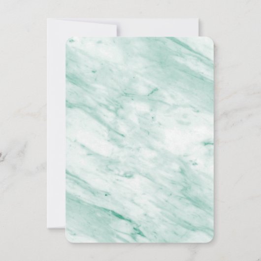 Modernes Foto Rahmen Emerald Marble Back Save The Date (Rückseite)