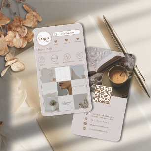 Modernes Foto-Raster mit beidseitigem Instagram Visitenkarte