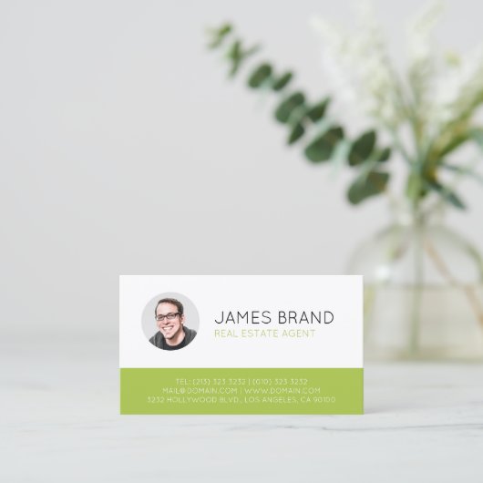 Modernes Foto Real Anwesen Visitenkarte (Stehend Vorderseite)