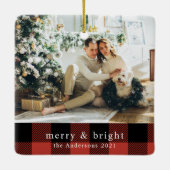 Modernes Foto Red Buffalo Kariert Keramikornament (Rückseite)