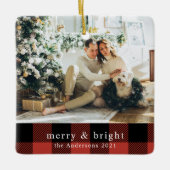 Modernes Foto Red Buffalo Kariert Keramikornament (Vorderseite)