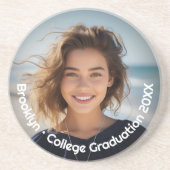 Modernes Foto - Retro-Text - Persönlich Getränkeuntersetzer (Vorne)