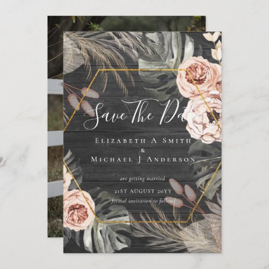 Modernes Foto Rett Dates PAMPAS Coral Tropical (Vorne/Hinten)