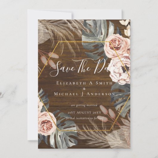 Modernes Foto Rett Dates PAMPAS Coral Tropical (Vorderseite)