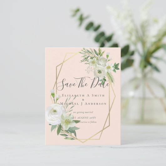 Modernes Foto Rett Dates Weiße Blumengrün Leaf (Stehend Vorderseite)