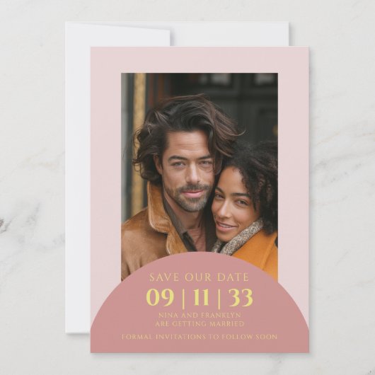 Modernes Foto rette die Hochzeitstermin-Karte Einladung (Vorderseite)