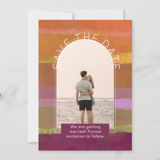 Modernes Foto rettet die Termine für Hochzeiten Dankeskarte (Vorderseite)